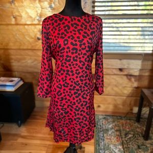 Leopard print dress, new with pleated hem, new never worn, gorgeous